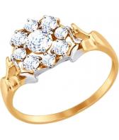 Золотое кольцо SOKOLOV 81010319_s с фианитами Swarovski