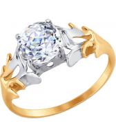 Золотое кольцо SOKOLOV 81010323_s с фианитом Swarovski