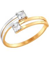 Золотое кольцо SOKOLOV 81010324_s с фианитами Swarovski