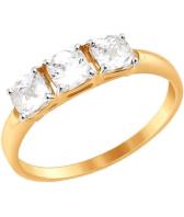 Золотое кольцо SOKOLOV 81010329_s с фианитами Swarovski