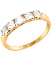 Золотое кольцо SOKOLOV 81010330_s с фианитами Swarovski