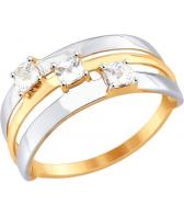 Золотое кольцо SOKOLOV 81010332_s с фианитами Swarovski