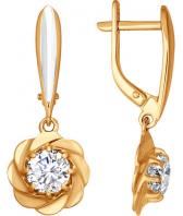Золотые серьги SOKOLOV 81020162_s с фианитами Swarovski