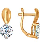 Золотые серьги SOKOLOV 81020238_s с фианитами Swarovski