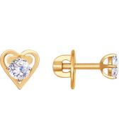Золотые серьги-пусеты (гвоздики) SOKOLOV 81020273_s с фианитами Swarovski