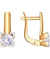 Золотые серьги SOKOLOV 81020285_s с фианитами Swarovski