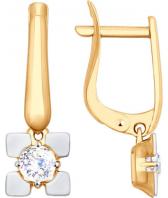 Золотые серьги SOKOLOV 81020286_s с фианитами Swarovski