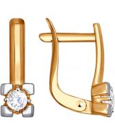 Золотые серьги SOKOLOV 81020299_s с фианитами Swarovski