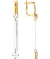 Золотые серьги SOKOLOV 81020309_s с фианитами Swarovski