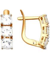 Золотые серьги SOKOLOV 81020311_s с фианитами Swarovski