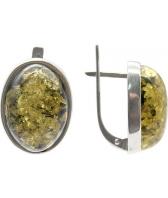 Серебряные серьги Национальное Достояние 821018-nd с янтарем