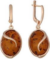 Серебряные серьги Национальное Достояние 821255P-nd с янтарем