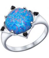 Серебряный перстень SOKOLOV 83010008_s с искусственным опалом, фианитами