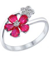 Серебряное кольцо SOKOLOV 84010027_s с корундами, фианитами