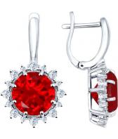Серебряные серьги SOKOLOV 84020005_s с корундами, фианитами