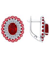 Серебряные серьги SOKOLOV 84020014_s с фианитами, корундами