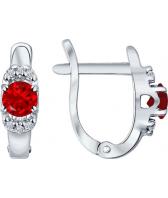 Серебряные серьги SOKOLOV 84020016_s с корундами, фианитами