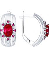Серебряные серьги SOKOLOV 84020025_s с корундами, фианитами