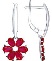 Серебряные серьги СОКОЛОВ 84020027_s с корундами