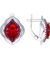 Серебряные серьги СОКОЛОВ 84020029_s с корундами, фианитами