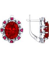 Серебряные серьги СОКОЛОВ 84020031_s с корундами, фианитами