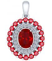 Серебряный кулон SOKOLOV 84030007_s c фианитом, корундами