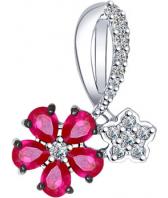 Серебряный кулон SOKOLOV 84030008_s c фианитом, корундами