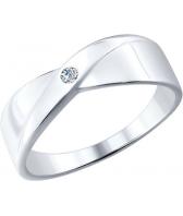 Серебряное кольцо SOKOLOV 87010004_s с бриллиантом
