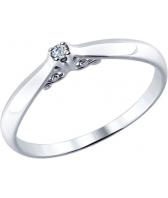 Серебряное помолвочное кольцо SOKOLOV 87010011_s с бриллиантом