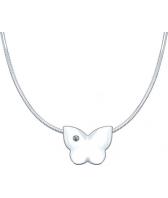 Серебряное колье цепь с подвесками SOKOLOV 87070007_s с бриллиантом