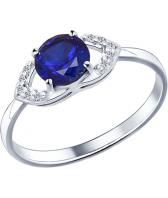 Серебряное кольцо SOKOLOV 88010004_s с корундом, фианитами