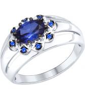 Серебряное кольцо SOKOLOV 88010037_s с корундом, фианитами