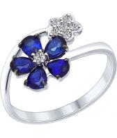 Серебряное кольцо SOKOLOV 88010038_s с корундами, фианитами