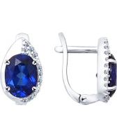 Серебряные серьги СОКОЛОВ 88020003_s с корундами, фианитами