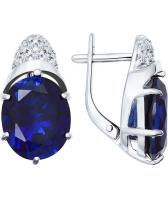 Серебряные серьги SOKOLOV 88020009_s с корундами, фианитами