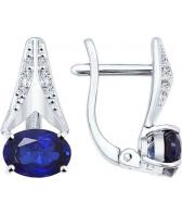 Серебряные серьги SOKOLOV 88020011_s с корундами, фианитами