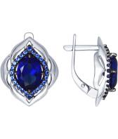 Серебряные серьги SOKOLOV 88020036_s с корундами, фианитами