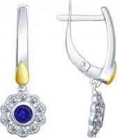Серебряные серьги SOKOLOV 88020041_s с корундами, фианитами