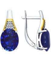 Серебряные серьги SOKOLOV 88020044_s с корундами, фианитами