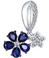 Серебряный кулон SOKOLOV 88030010_s с корундами, фианитами