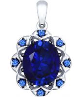 Серебряный кулон SOKOLOV 88030012_s c фианитом, корундами