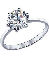 Серебряное помолвочное кольцо SOKOLOV 89010003_s с фианитом
