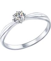 Серебряное помолвочное кольцо SOKOLOV 89010009_s с фианитом