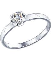 Серебряное помолвочное кольцо SOKOLOV 89010010_s с фианитом