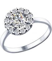 Серебряное кольцо SOKOLOV 89010013_s с фианитами