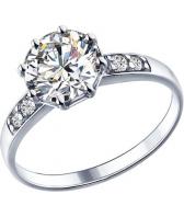 Серебряное помолвочное кольцо SOKOLOV 89010014_s с фианитами