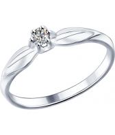 Серебряное помолвочное кольцо SOKOLOV 89010017_s с фианитом