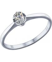 Серебряное помолвочное кольцо SOKOLOV 89010023_s с фианитом