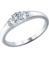 Серебряное кольцо SOKOLOV 89010035_s с фианитами Swarovski
