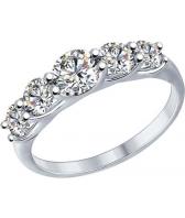 Серебряное кольцо SOKOLOV 89010041_s с цирконами Swarovski